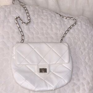 Forever 21 Women's Quilted Shoulder Bag | Chain Link Strap Clutch Purse